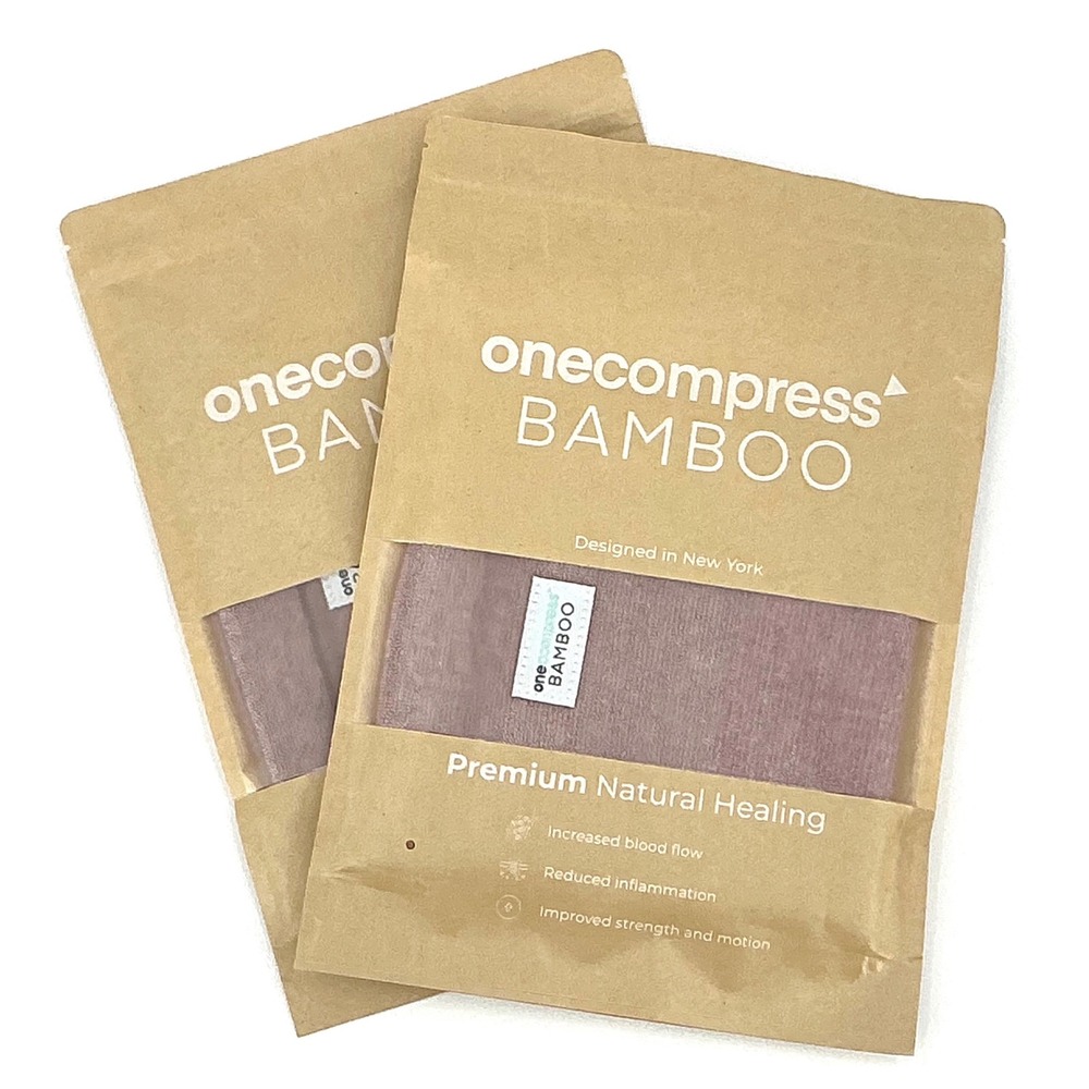 Onecompress Bamboo Knee Sleeve size M Pink Compression Recovery Set of 2 NEW
